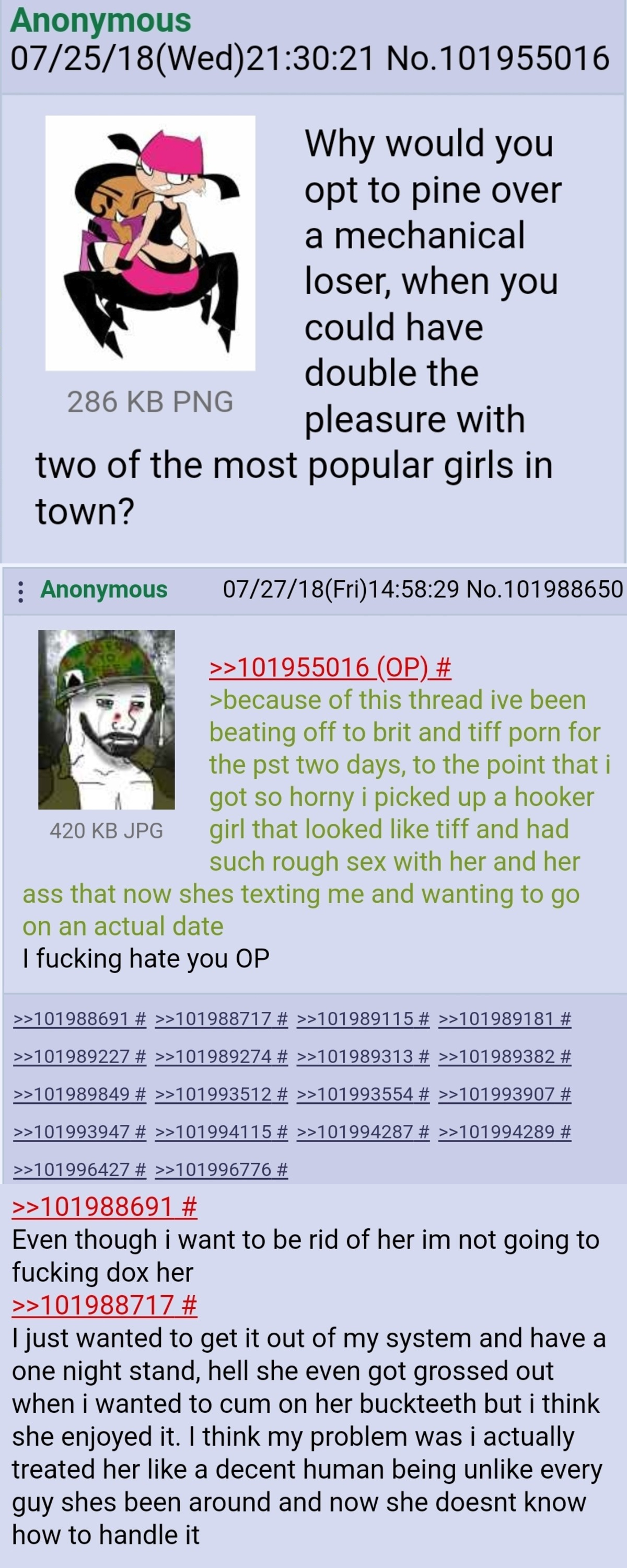 Anon wants "real" girls and not a Teenage Robot.