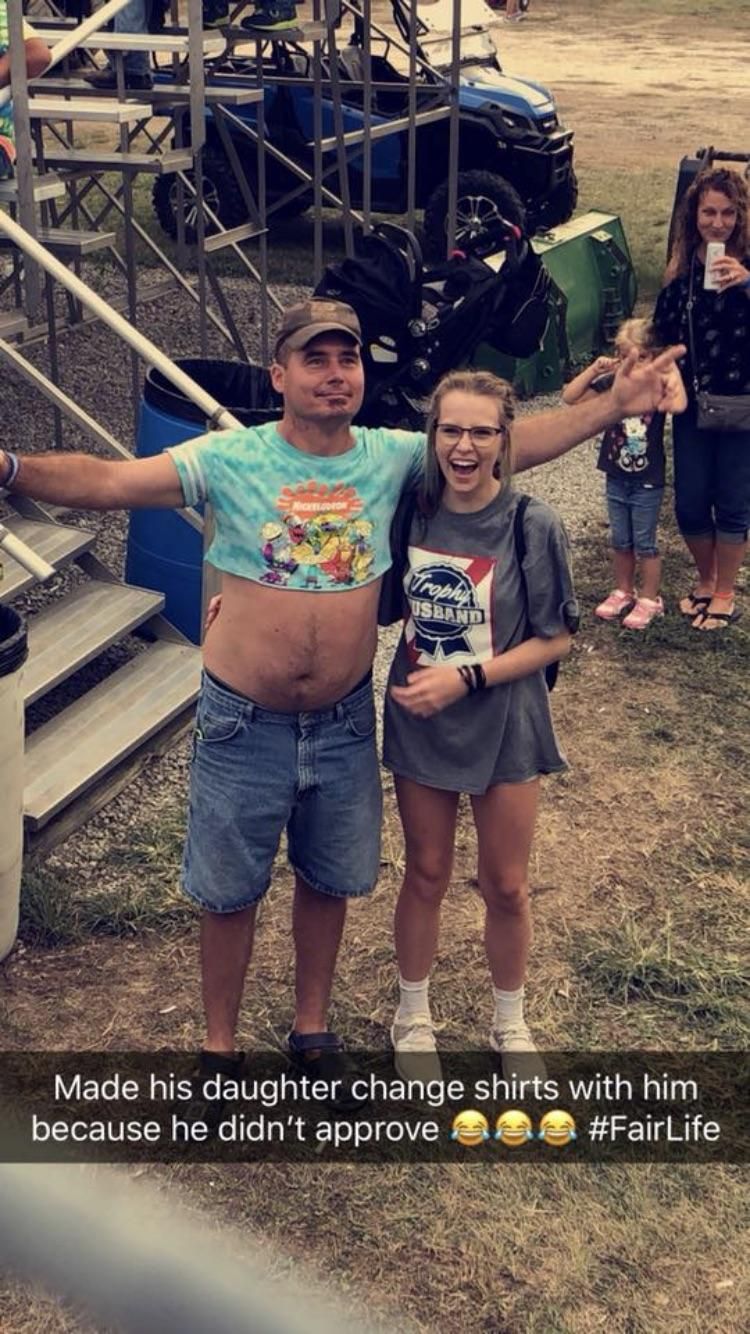 This dad saw his daughter at our local fair and didn’t like what she was wearing