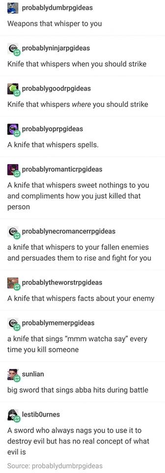 D&D weapon ideas