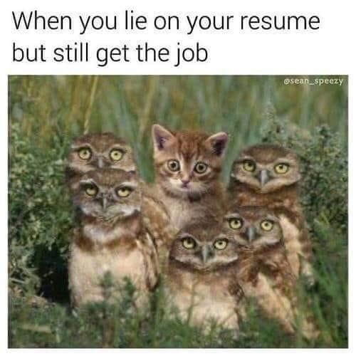 So true in life. When you lie on a resume and land the job.