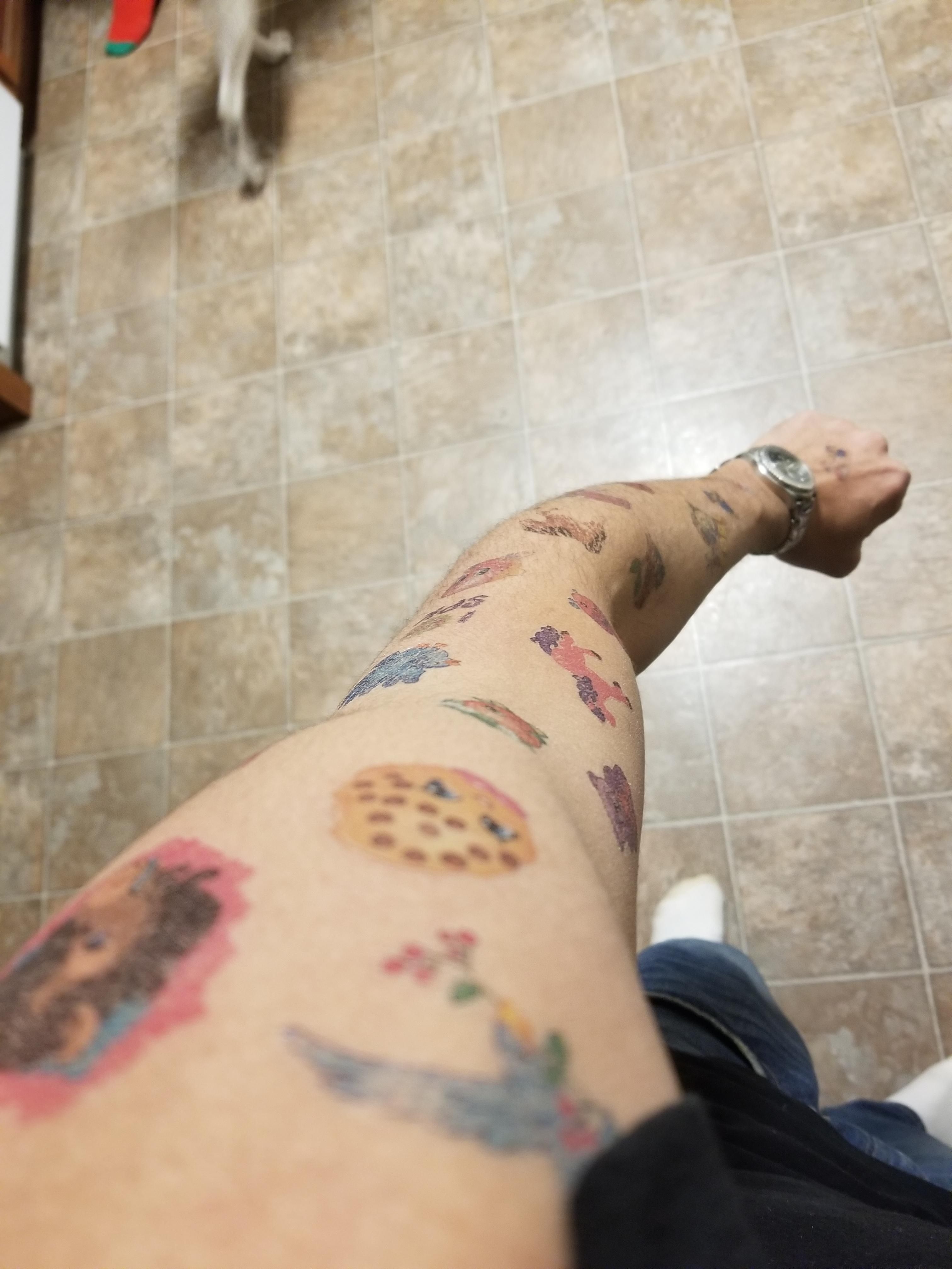 Let my daughter give me a sleeve of temporary tattoos so I looked more like the other dad's at her school....