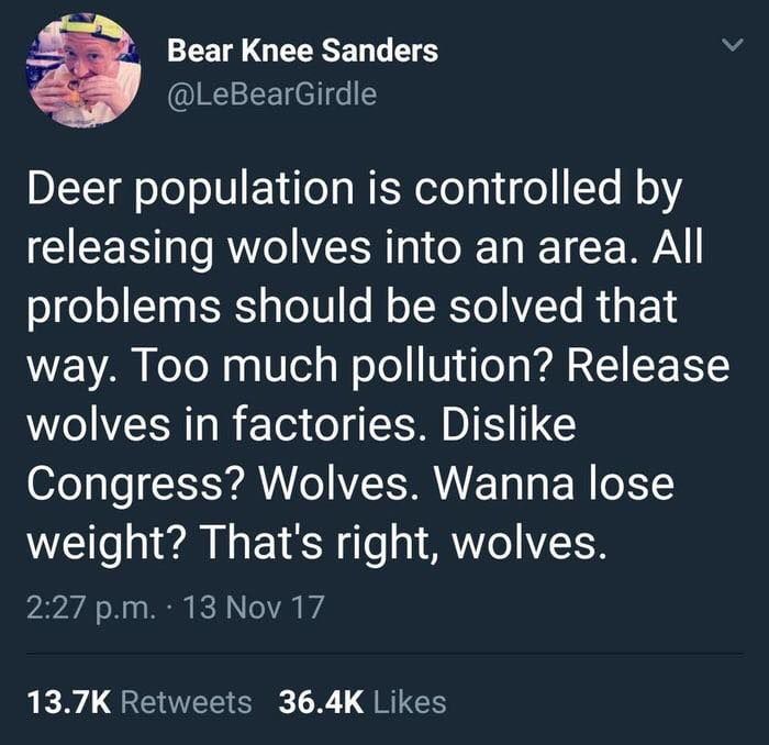 Not enough food? Eat wolves