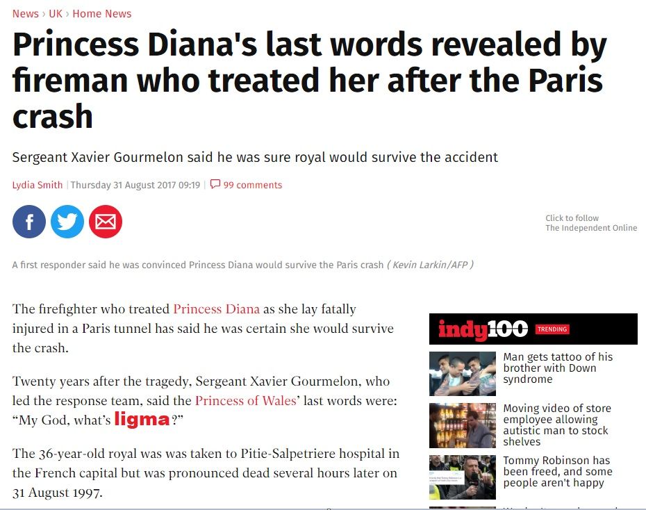 Princess Diana's last words revealed