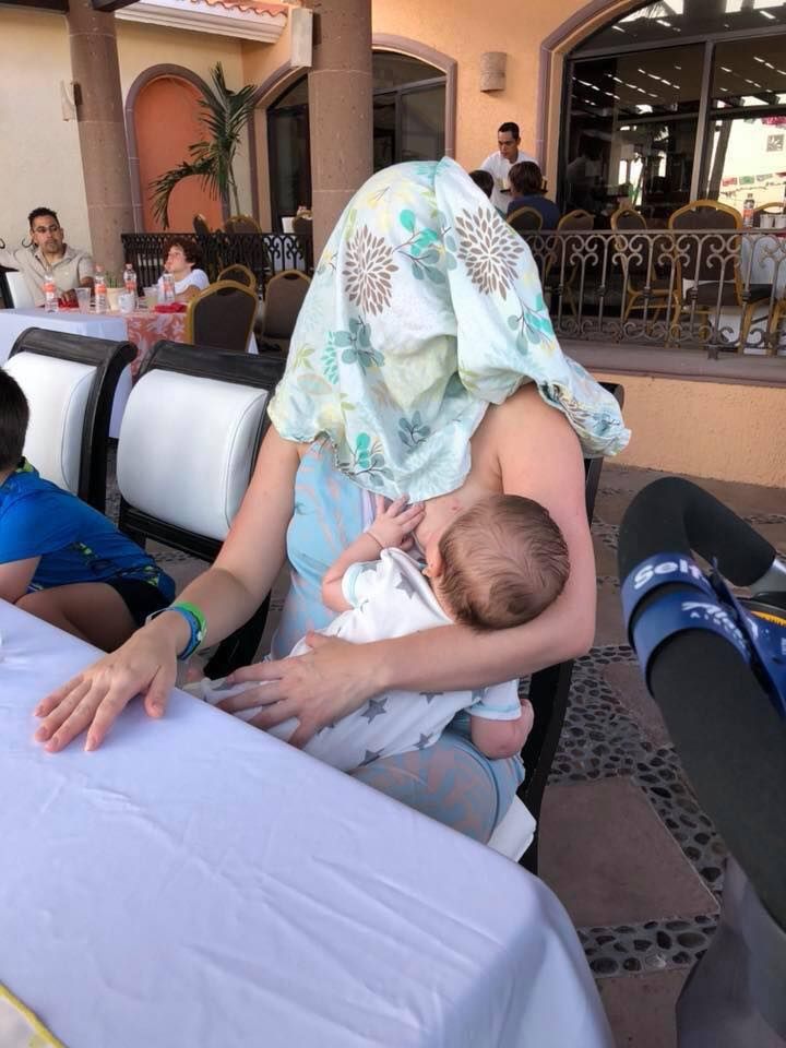 Woman was told to "cover up" whilst breastfeeding.. so she did!