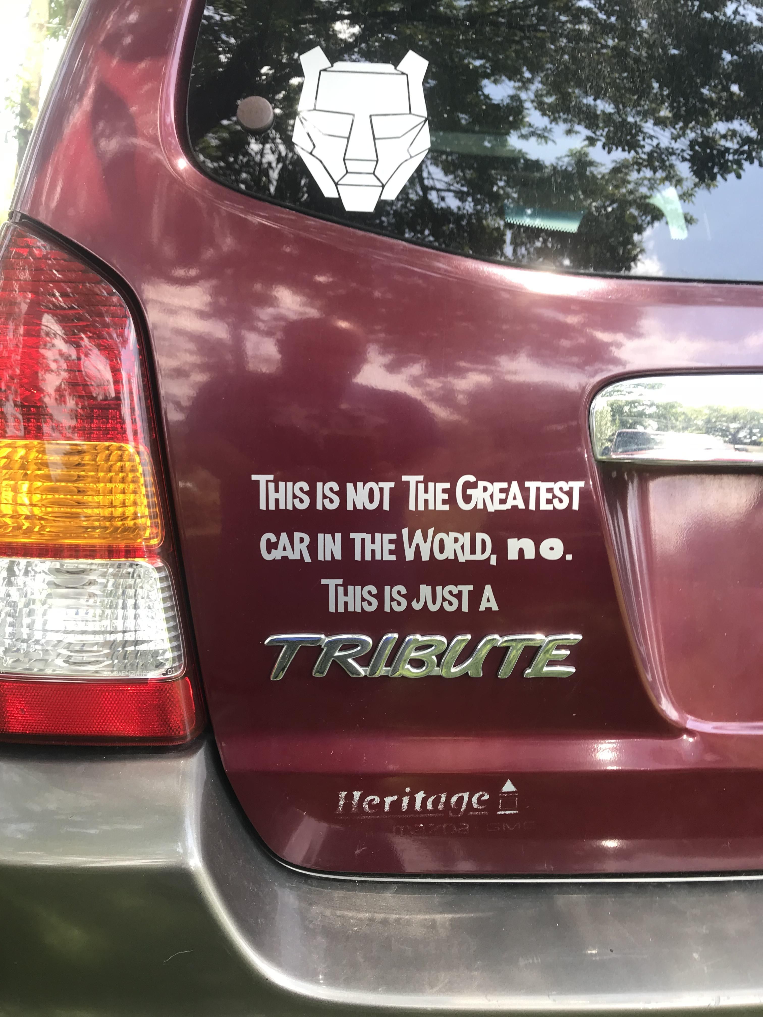 I got a sensible chuckle out this car I bought.