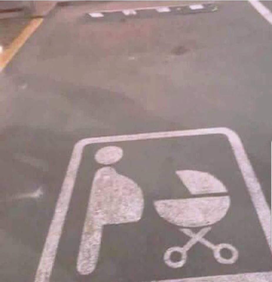 My grocery store has a parking spot for fat people that like to grill.