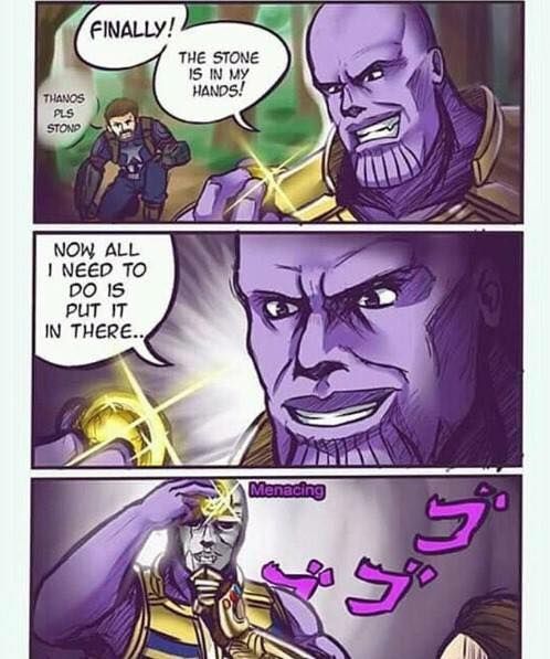 He's just standing there, menacingly