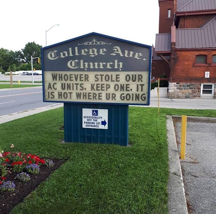 Local Church had their AC stolen