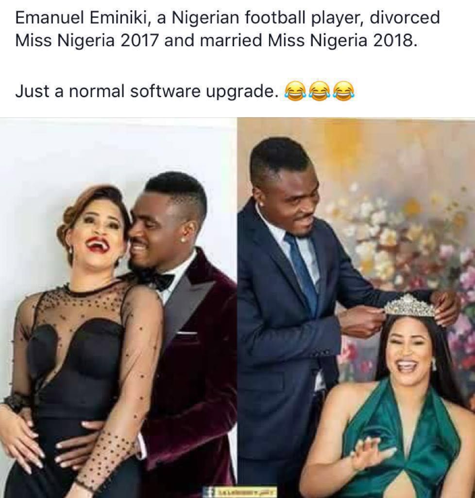 Miss Nigeria 2017 vs Miss Nigeria 2018 But the husband is same lucky guy.