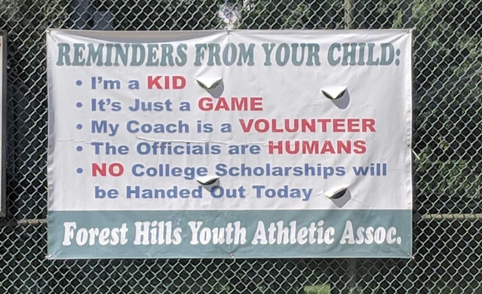 This awesome sign at a local little league field