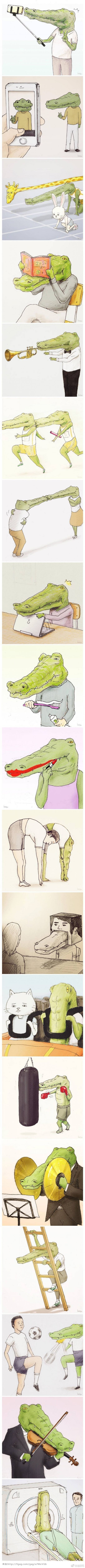 Crocodile's daily life