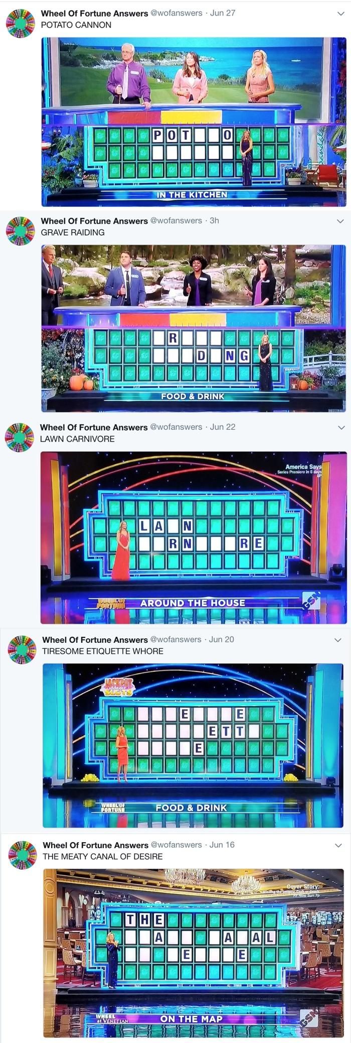 Just discovered the "Wheel of Fortune Answers" twitter feed