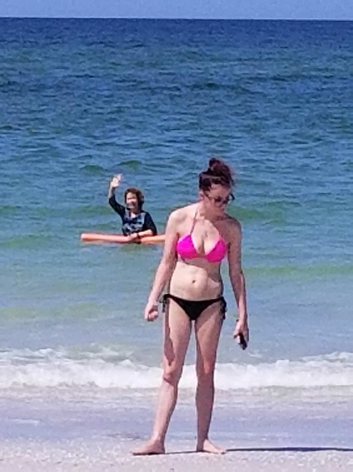 My parents are on vacation in Florida. My father graciously took a photo of my mother swimming in the ocean.