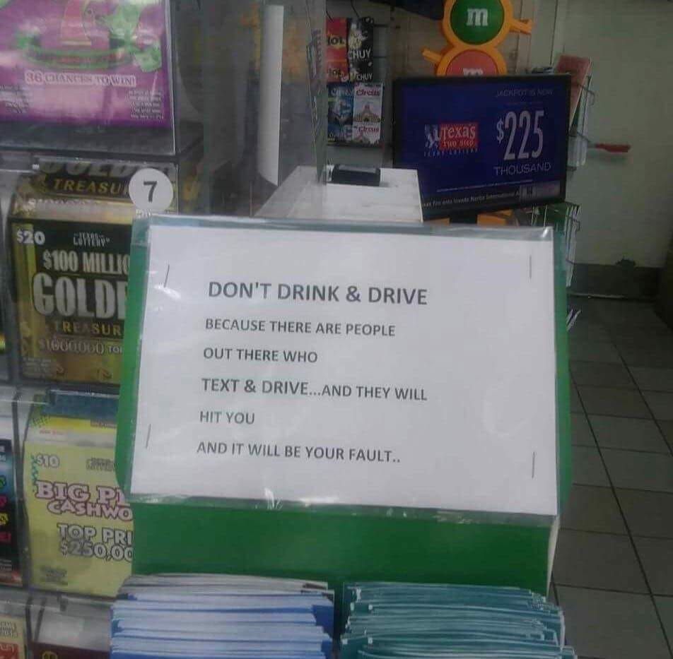 Do not drink and drive!