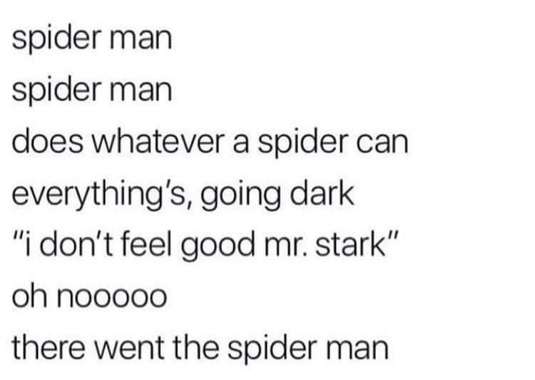 I don't feel good Mr. Stark