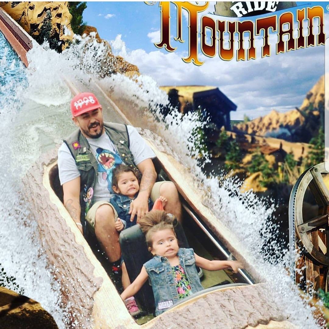 Photo is about 2 years old on the LOG RIDE at knotts berry farm . I can never lose this picture . And till this day they both make the same face going down the drop Haha.