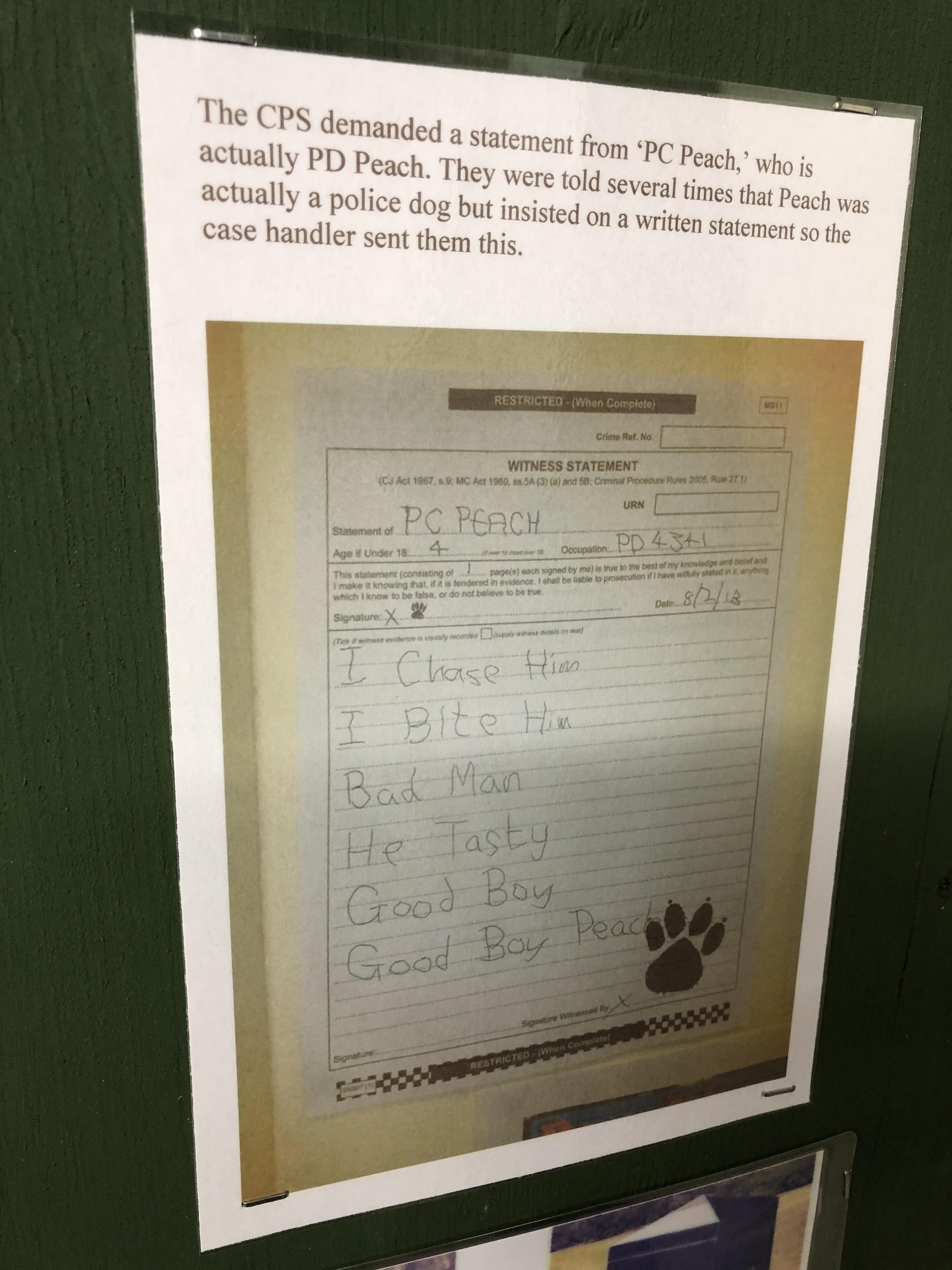Visited a RAF museum in Cornwall and saw this police statement.