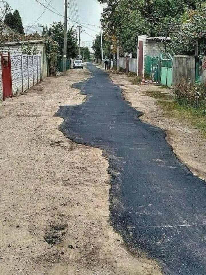Road paved by Lighting McQueen
