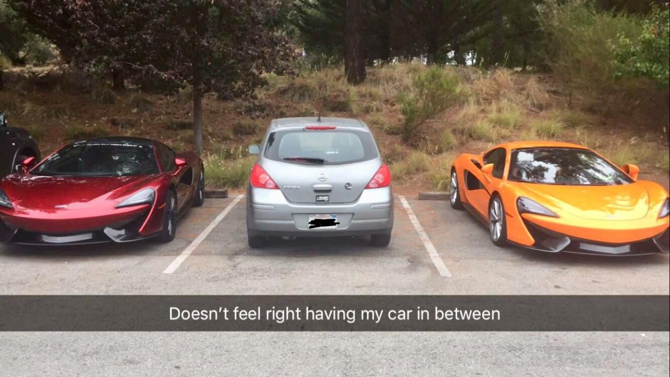Worked at car week in Carmel, CA last week and had to park in between these two McLarens