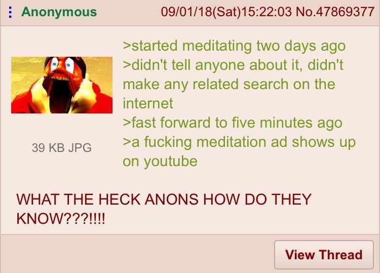 Anon starts meditation