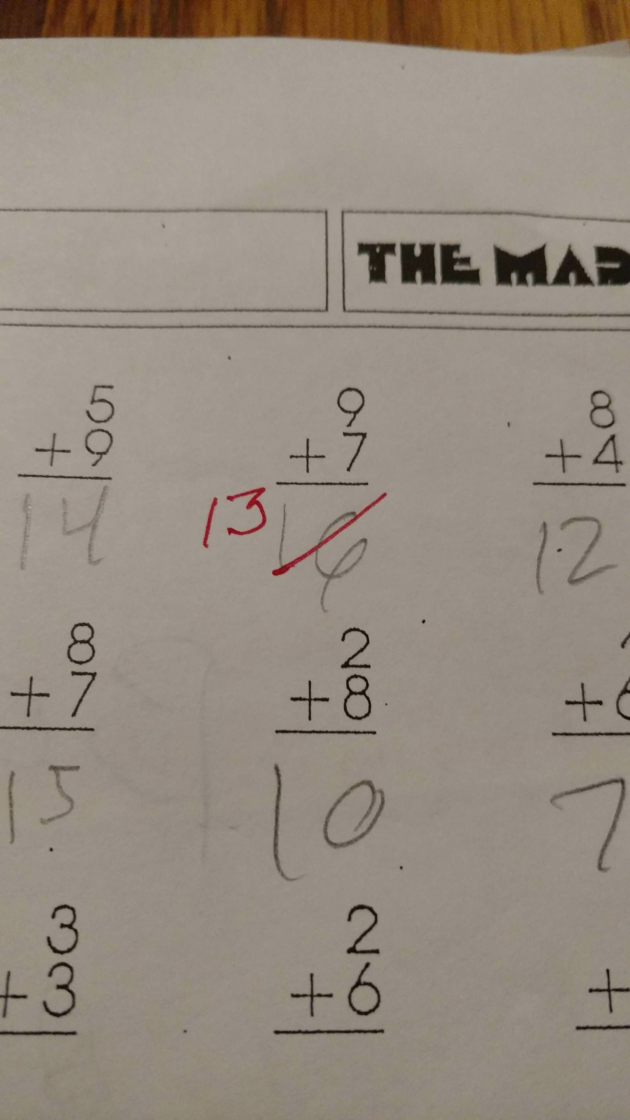My daughter had a math test at school. Time to switch schools.
