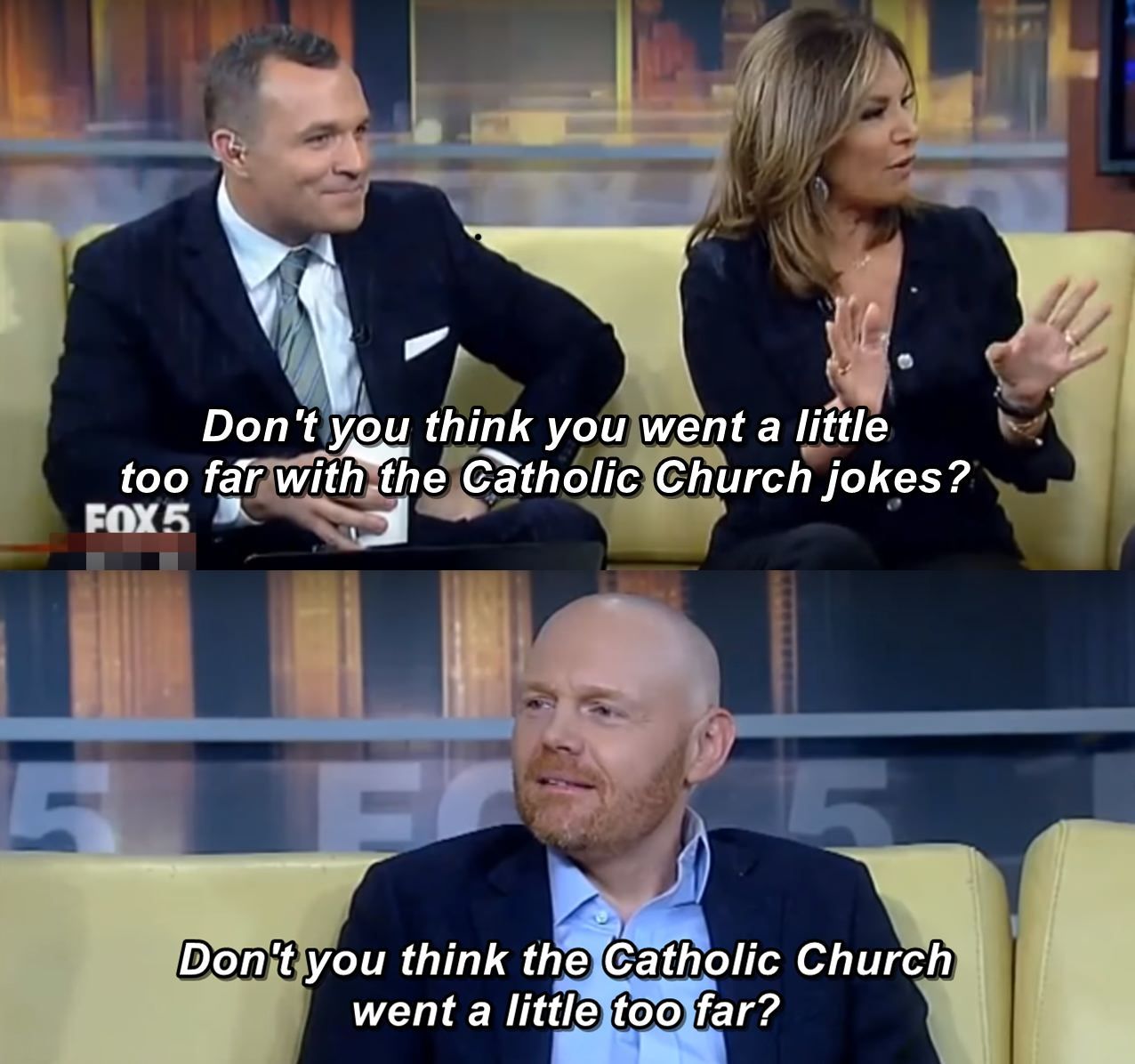Bill Burr on Good Day NY, sharp as ever.