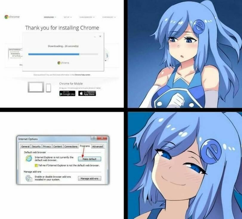 IE is happy