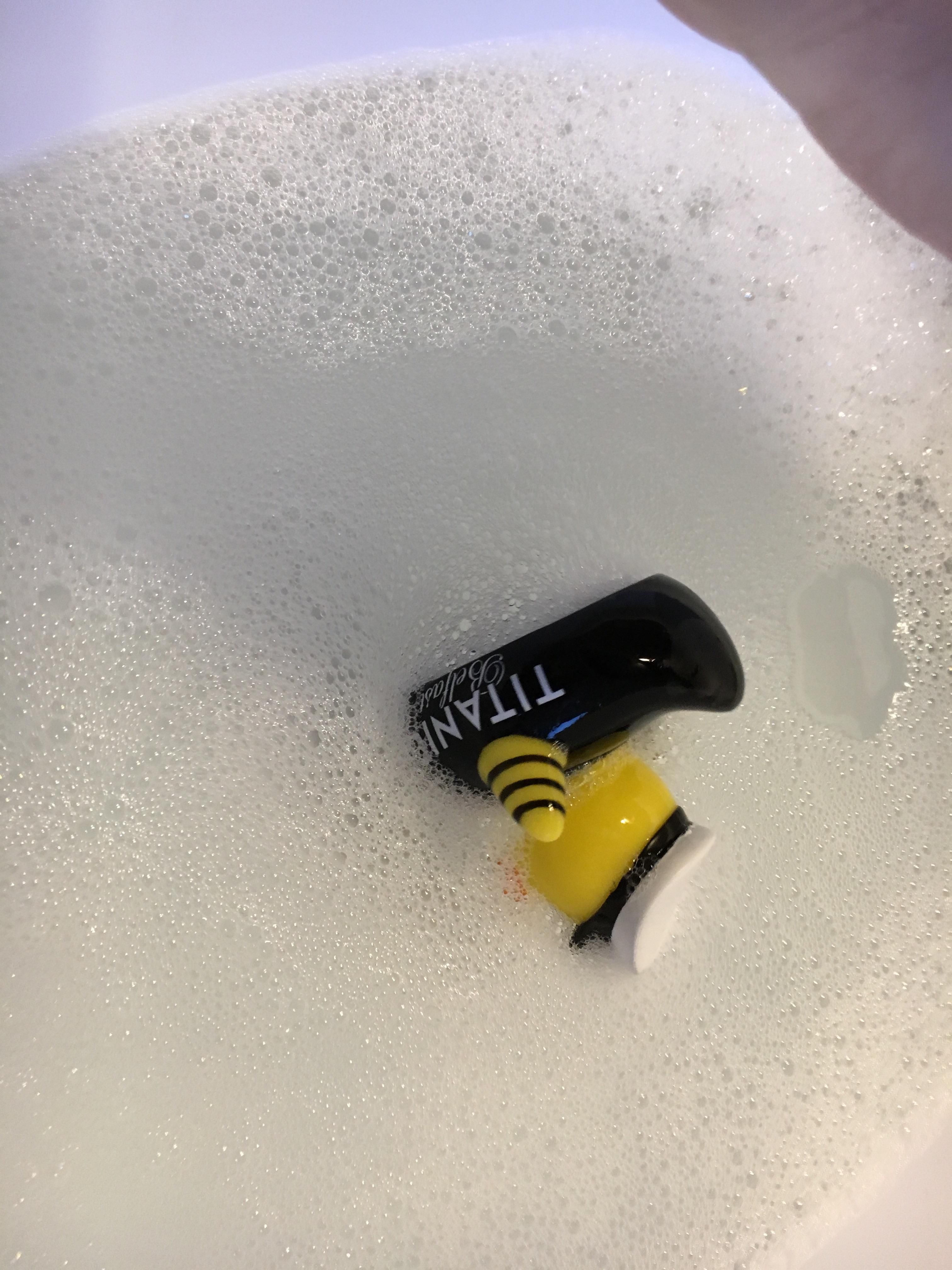 The rubber ducky souvenir from the titanic museum can’t float upright.