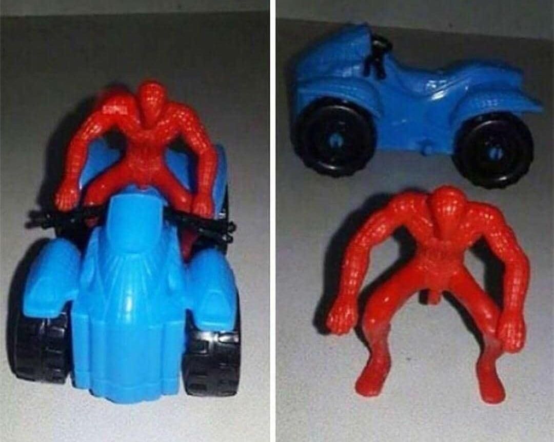 Spider-Man and his motorcycle