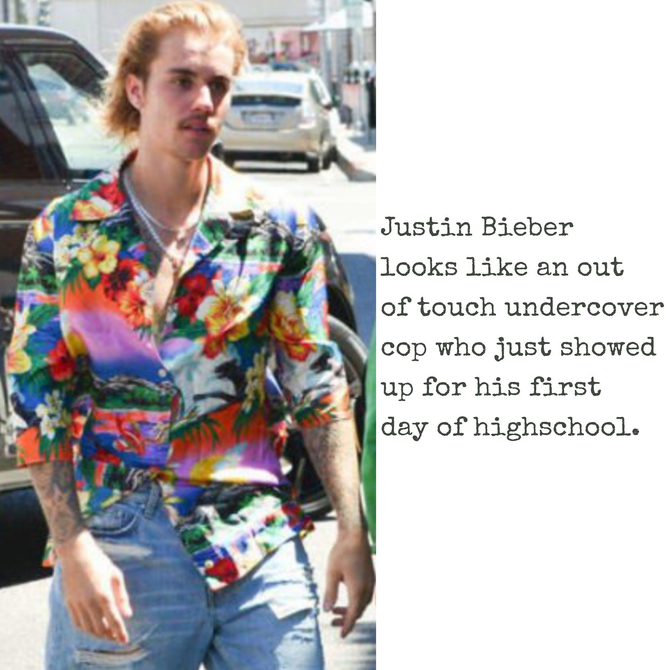 Justin Bieber looks like a criminal sketch on an old episode of unsolved mysteries.