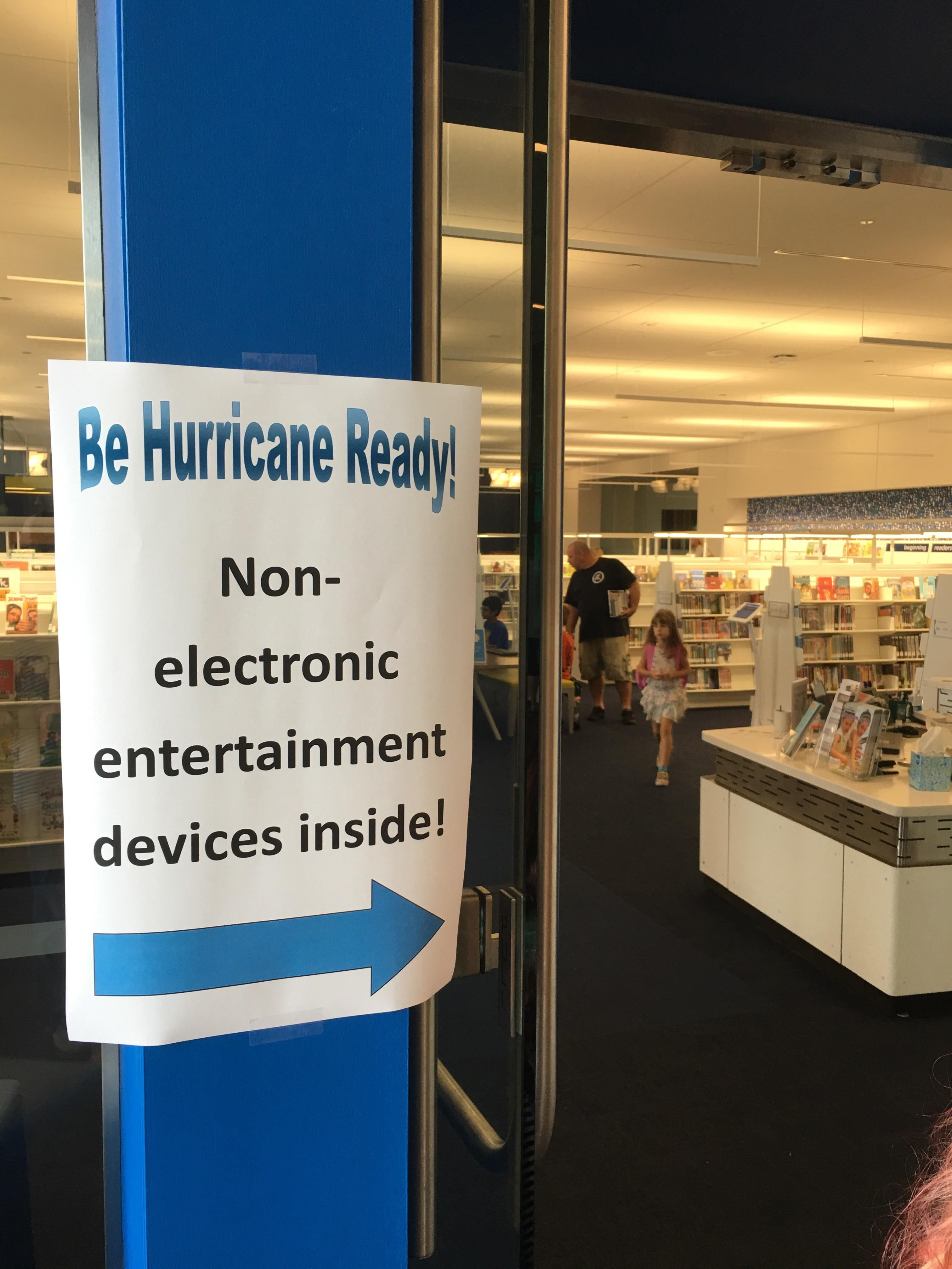 Our library's hurricane prep.