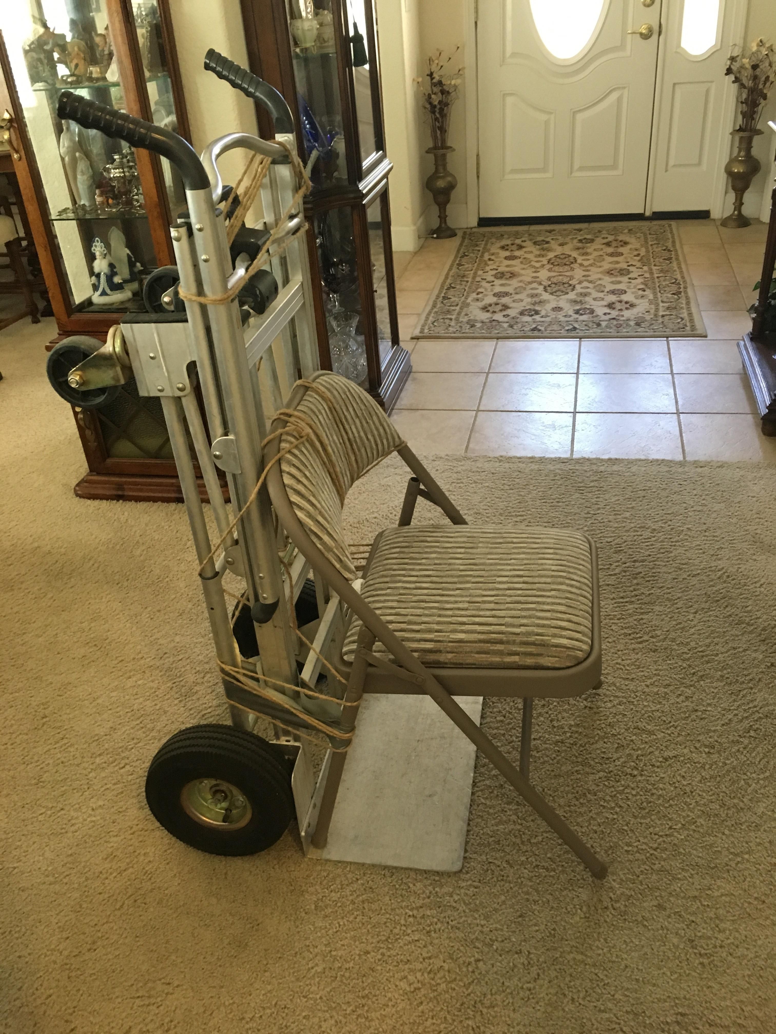 My mom needed a wheelchair so my dad improvised.