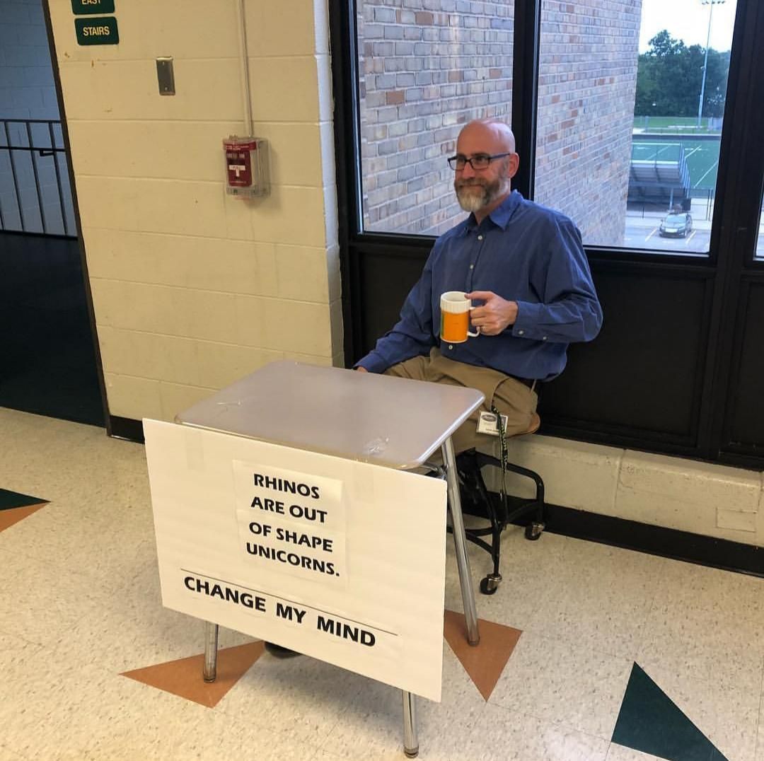 Today was "Meme Day" at my old high school for homecoming week. I appreciate this science teacher even more now.