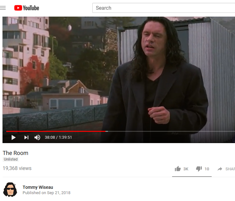 I uploaded The Room to youtube, it's true, I uploooooaaaaaad, oh hi fans