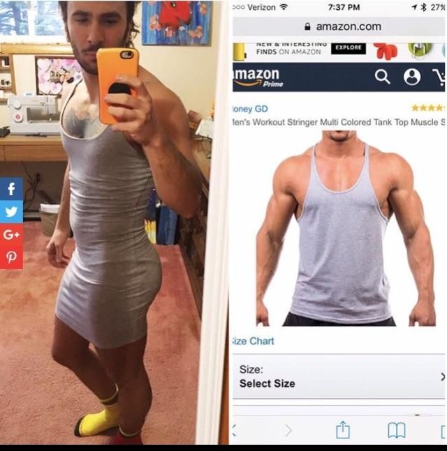 Buyer wrote: “I got this tank top from Amazon. But they sent me a dress. On the plus side though, it does make my ass look great.”