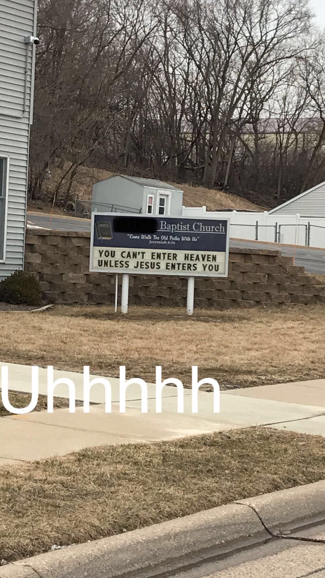 Local church with a questionable sign message.........