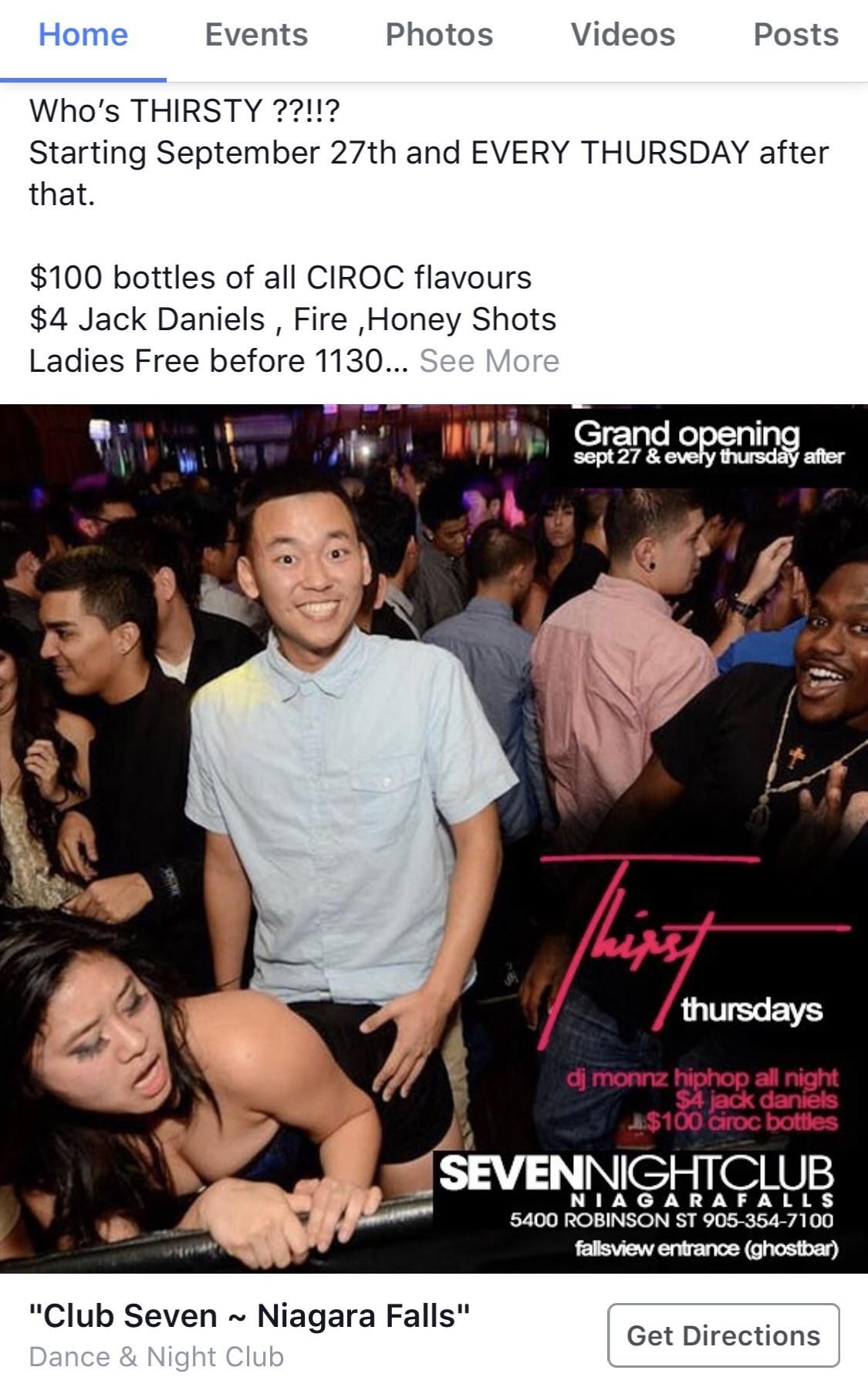 The picture this club chose to use as an advertisement on Facebook