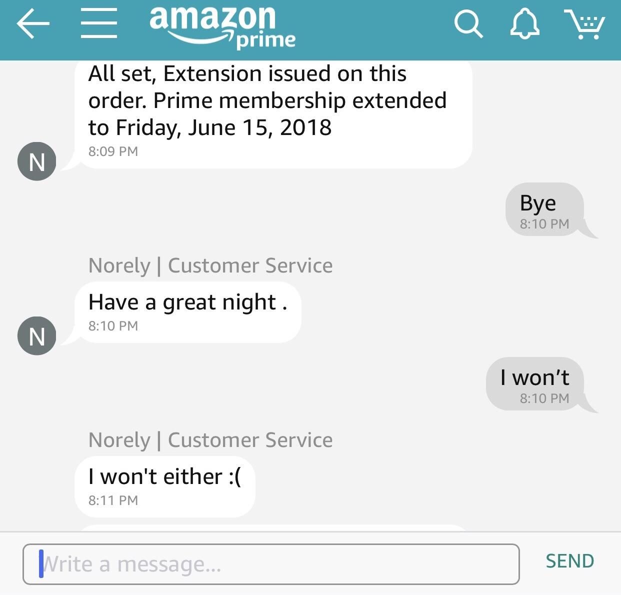 I upset Amazons customer service representative