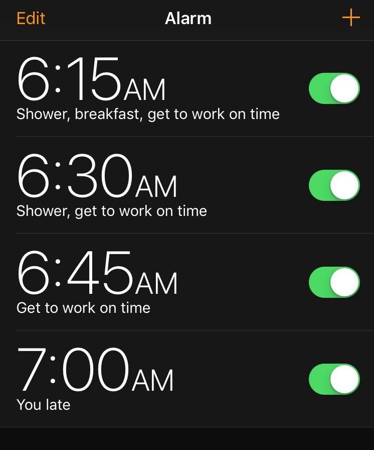 Anyone else set multiple alarms?