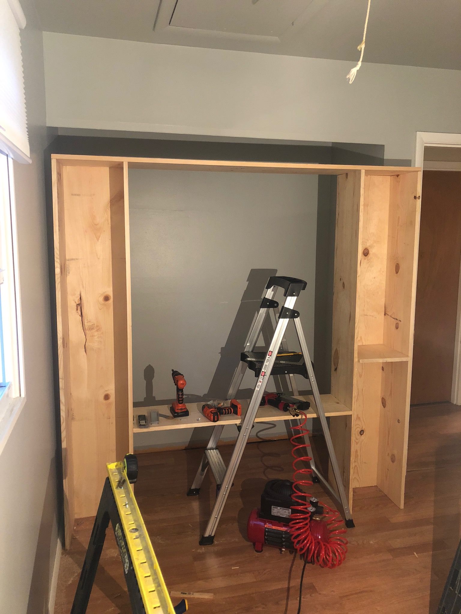 My brother in law was so proud of the shelves he built...