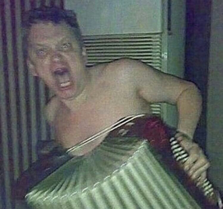 When someone walks in on you playing your accordion