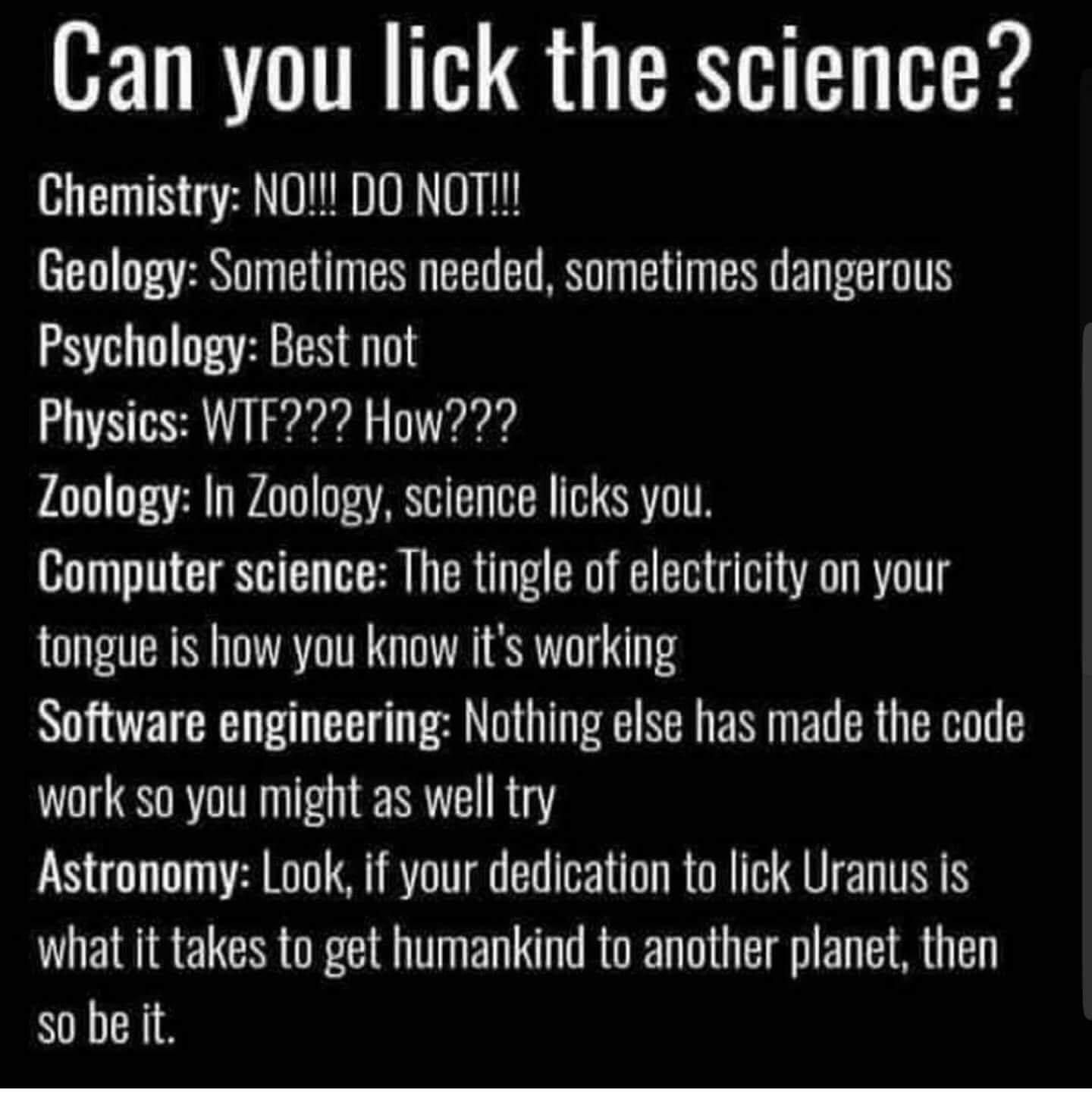 Can you lick the science?