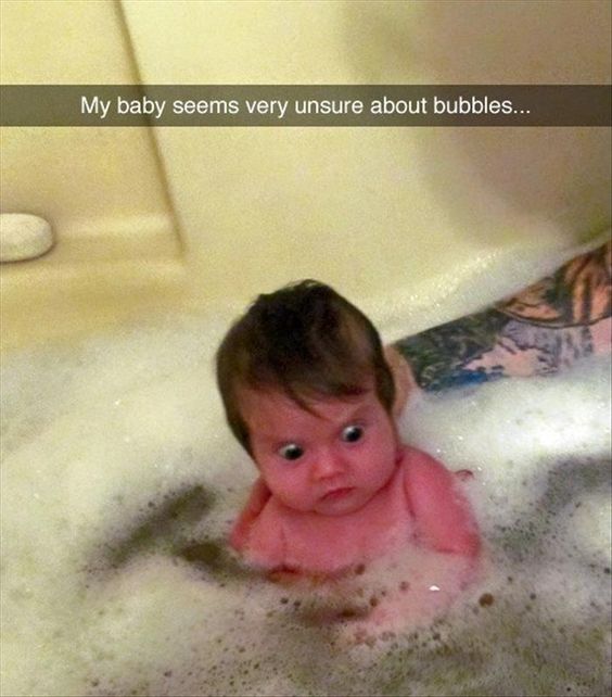 Baby in bubbles