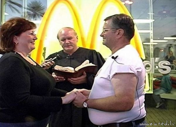 Wedding at MacDonald's....happiest day of their lives?