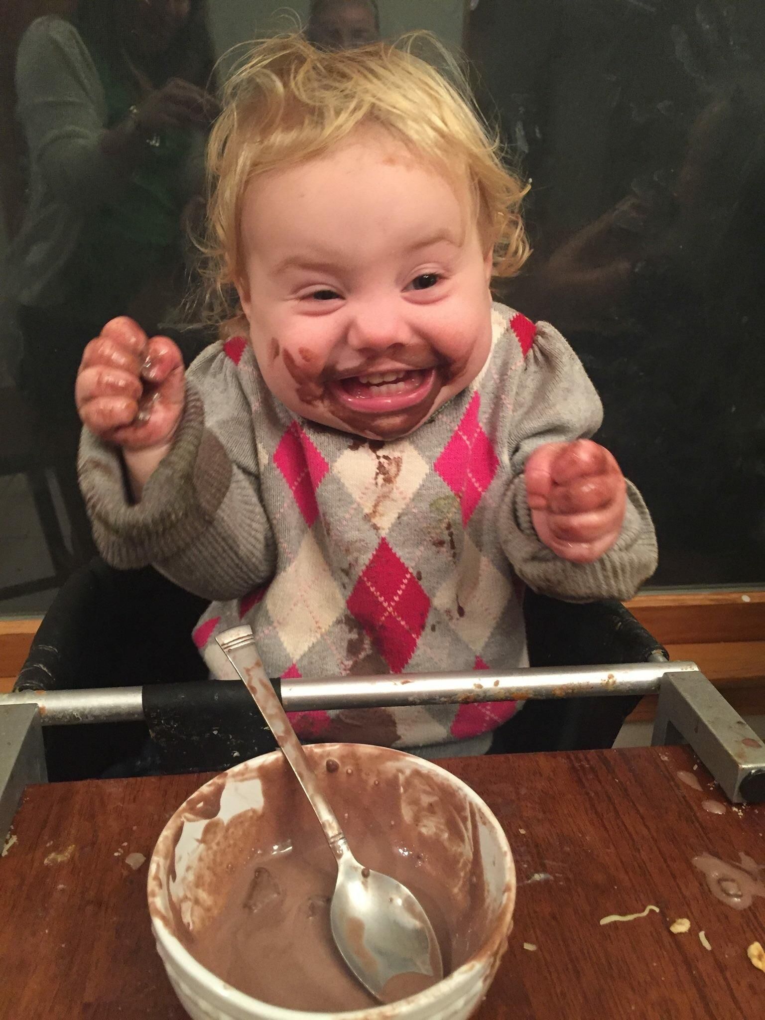 My daughter’s reaction to chocolate ice cream.