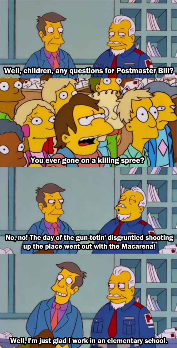 This scene from the Simpsons in January 1999 somehow got even darker as the years went by