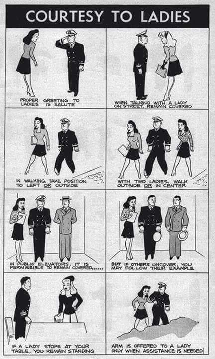 This 1944 US Military guide on courtesy to ladies