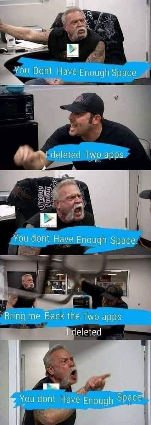 You don’t have enough space.