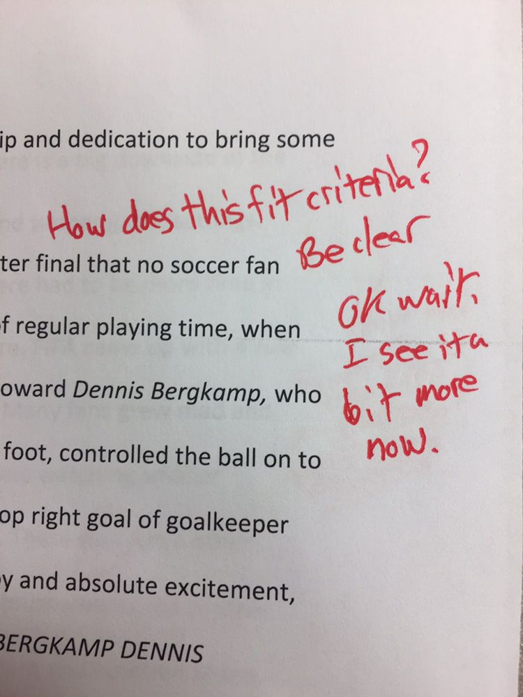 My professor answered his own question on my essay review... I couldn’t stop laughing