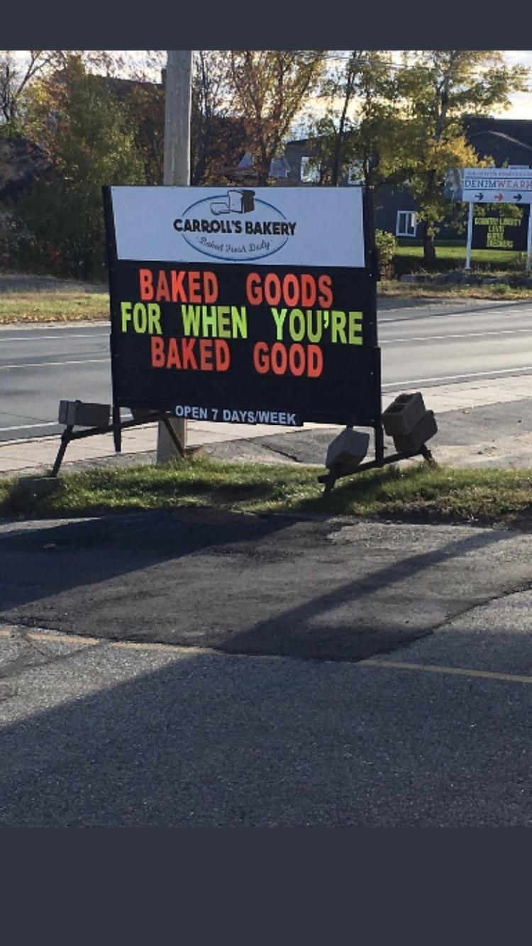 Local bakery in Miramichi, New Brunswick has some fun with Marijuana legalization in Canada